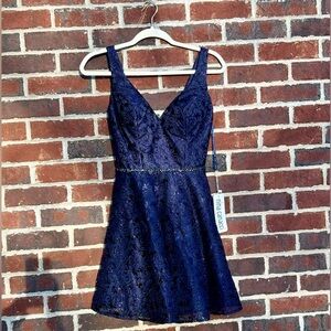 Nina Canacci Navy Lace Dress